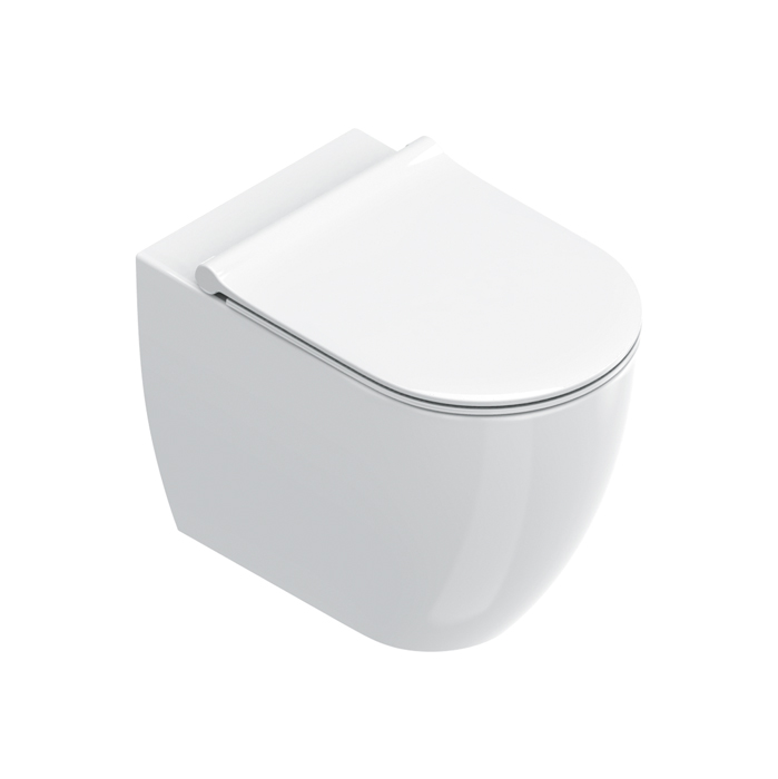 Catalano Sfera Унитаз напольный 55х35см, безободковый, смыв Tornado, покрытие Cataglaze+, цвет: белый глянцевый