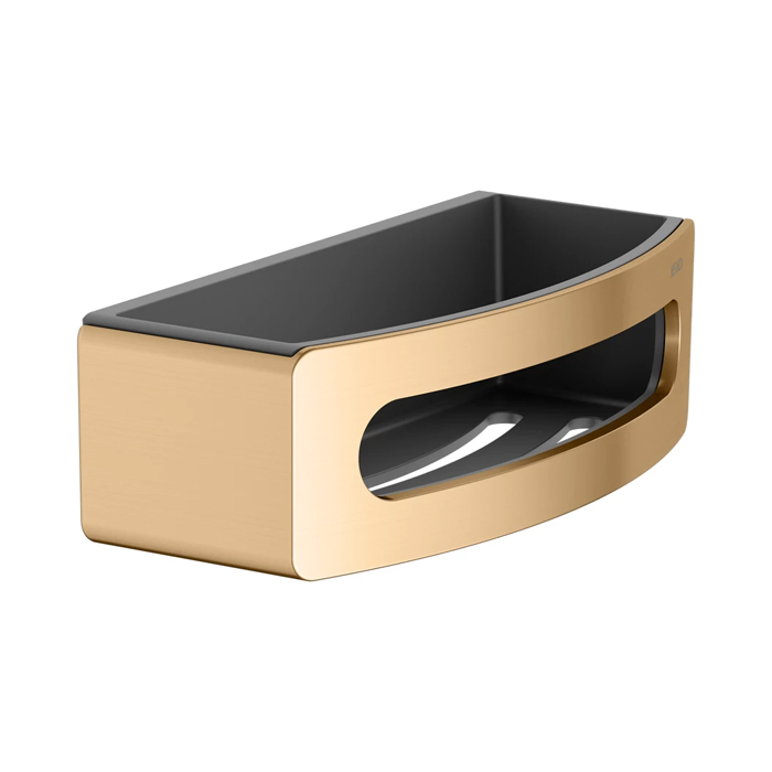Keuco Elegance Полочка для душа, подвесная, цвет: brushed brass/anthracite