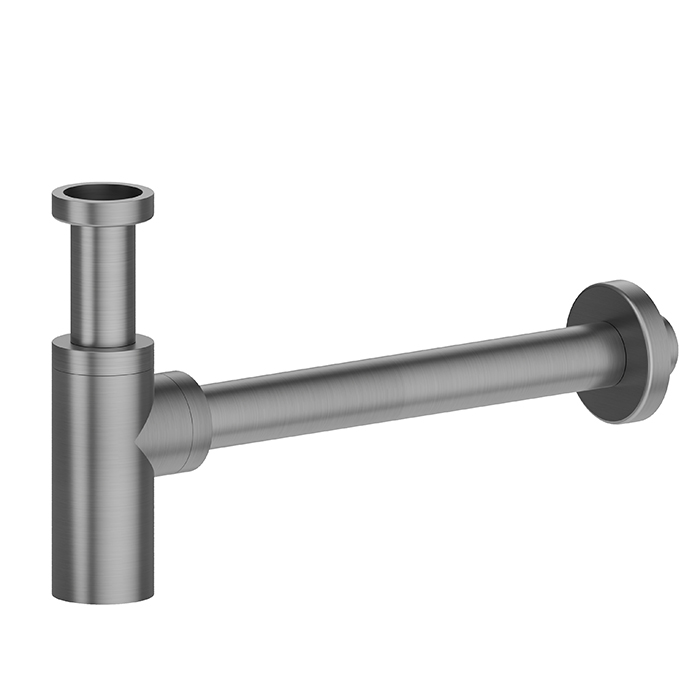 Newform X-STEEL 316 Сифон для раковины под донный клапан, L=300 мм цвет: PVD Brushed gun metal