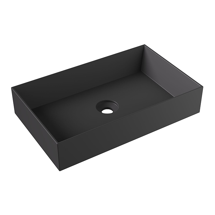 Alice Spy Rectangular Раковина 60x38х12см., накладная, без отв., цвет: чёрный матовый