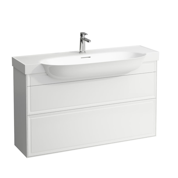 Laufen New Classic Тумба с раковиной, 117.5x31.5x67.5см, 2 ящика, подвесная, цвет: белый глянцевый