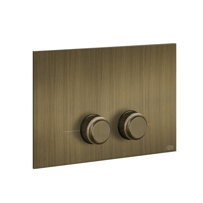 Gessi Venti20 Клавиша смыва для унитаза двойная, для инсталляций Geberit Sigma8 и Sigma12, цвет: Antique Brass