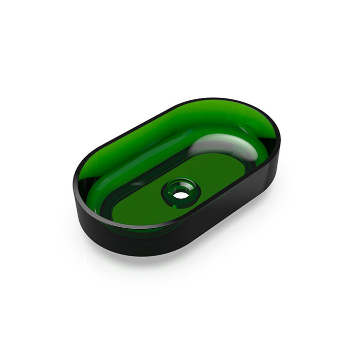 Knief Ellipse Shape Раковина накладная 55x32x14см, без отв, из полимерного материала, цвет: Malachit # 090