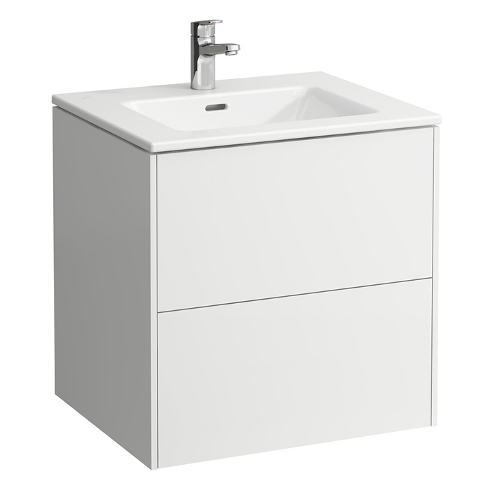 Laufen Pro Тумба с раковиной 60х50х61см., с раковиной Slim 600, подвесной, 2 ящика, включая органайзер, цвет: белый матовый