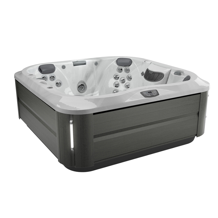 Jacuzzi J335 Минибассейн 214х214хh94см, отдельностоящий, гидро/аэромассаж, подсветка, стереосистема, CLEARRAY, MSFoam, нагреватель, с крышкой, отделка: platinum / smoked ebony