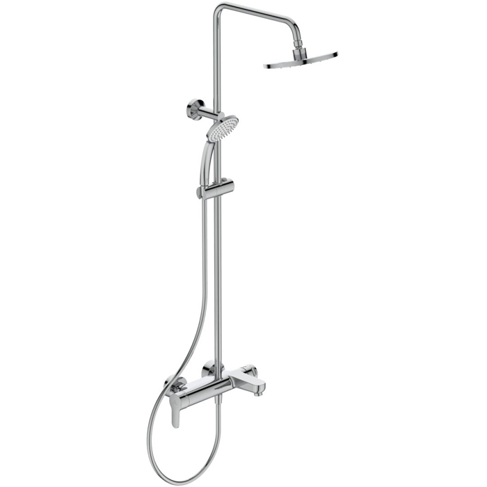 Ideal Standard IdealRain Cerafine O Душевая система с настенным смесителем, верхним душем Ø20см., держателем, лейкой для душа и шлангом 175см., цвет: хром