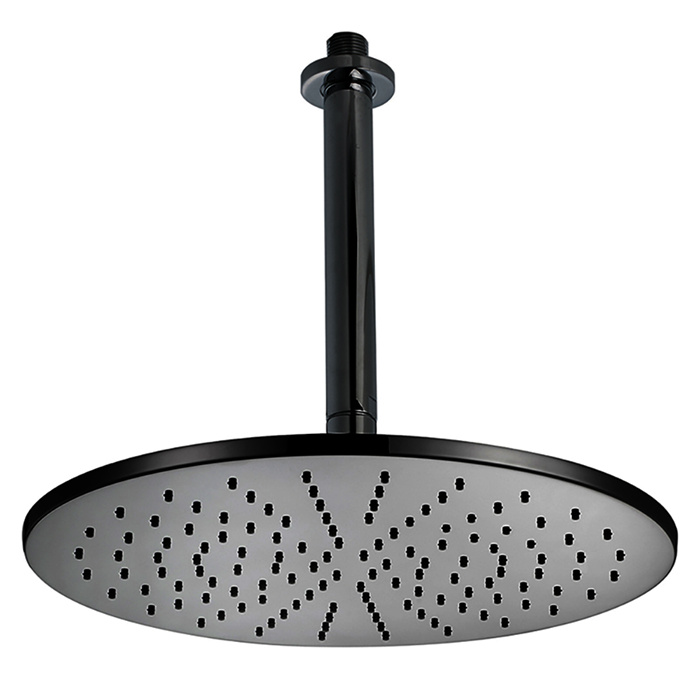 CISAL Shower Верхний душ D300 мм с потолочным держателем L180 мм, цвет: черный