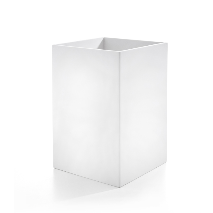 3SC Mood White Ведро, без крышки, 20х30х20 см, композит Solid Surface, цвет: белый матовый