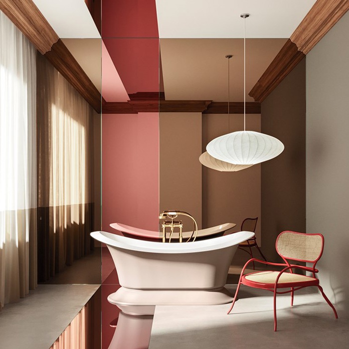 Gruppo Treesse Grand Soleil Ванна отдельностоящая 185x85см, цвет: бронза/белый
