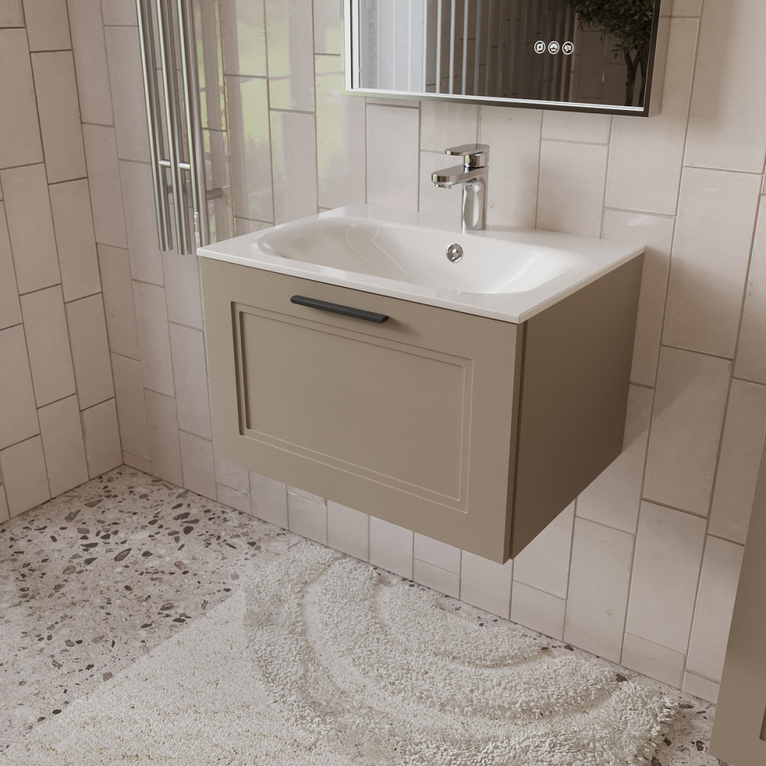 Тумба с раковиной подвесная (60см) Terminus Classik CLA10601200501O, капучино
