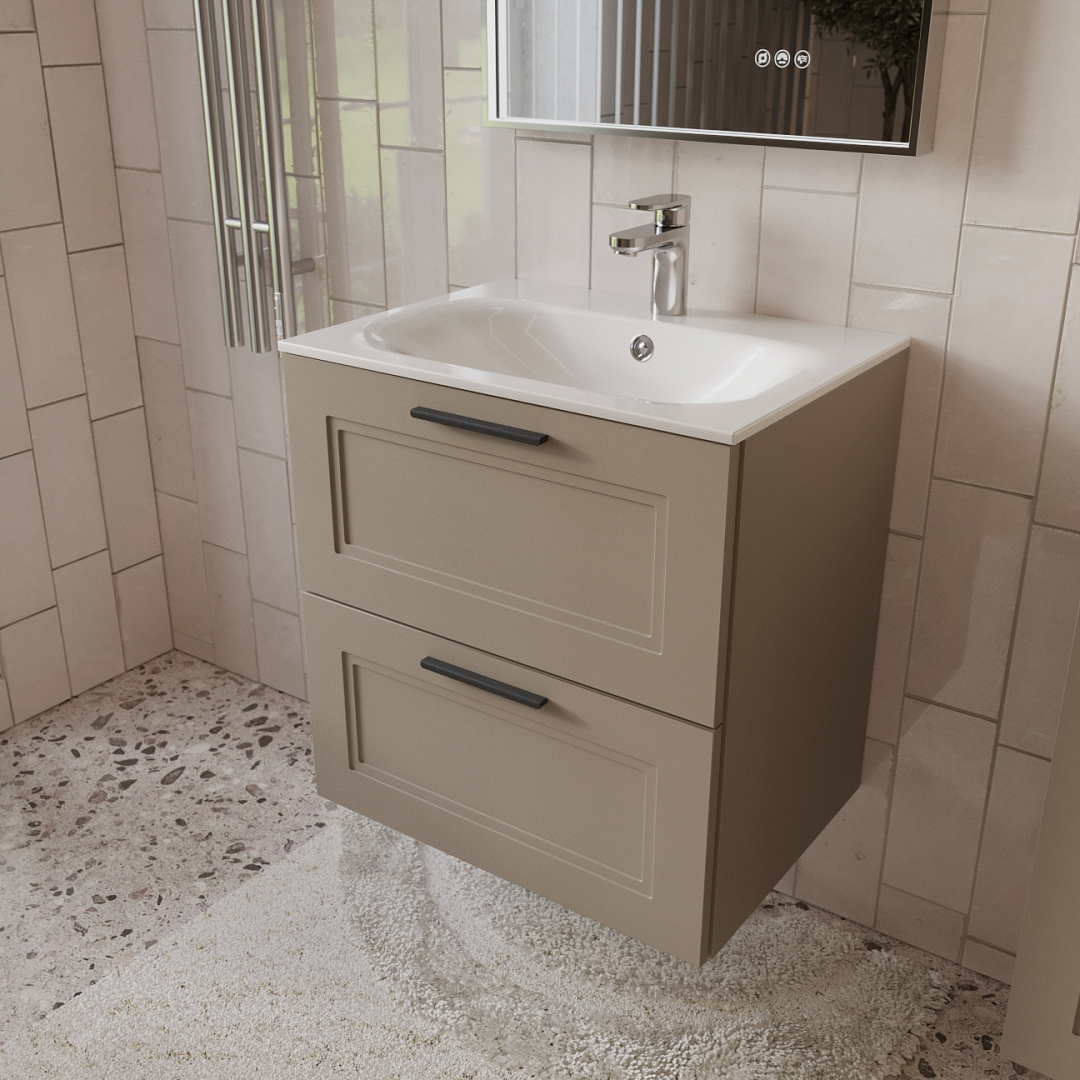 Тумба с раковиной подвесная (60см) Terminus Classik CLA10602200501O, капучино