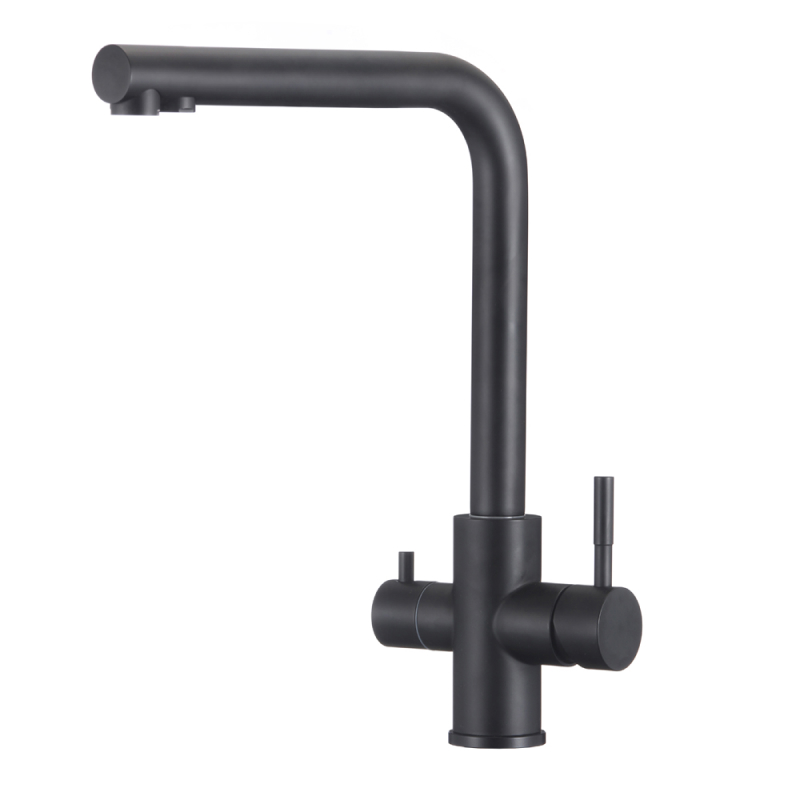 Смеситель для кухни с подключением фильтра WesnaArt EKO05-151Black, черный