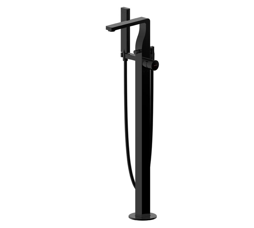 Смеситель для ванны напольный Bravat Arc F66061K-B3-ENG, черный