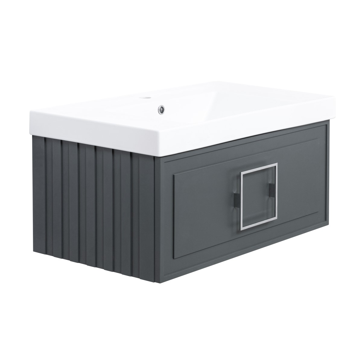 Тумба под раковину подвесная La Fenice Cubo FNC-01-CUB-G-80, серо-зеленая