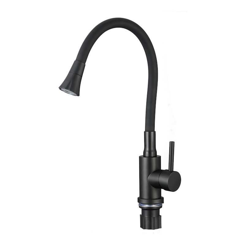 Смеситель для кухни с гибким изливом и режимом душ Fmark FS8299H-01, черный