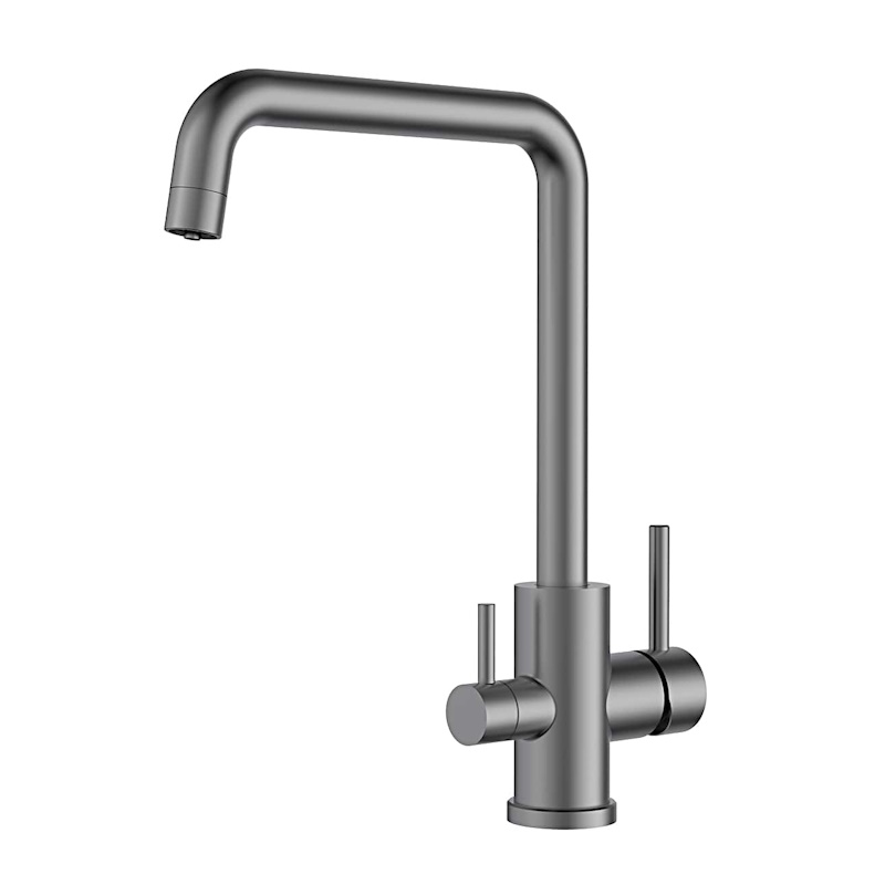 Смеситель для кухни с подключением фильтра Voda Kitchen FW519GM, оружейная сталь