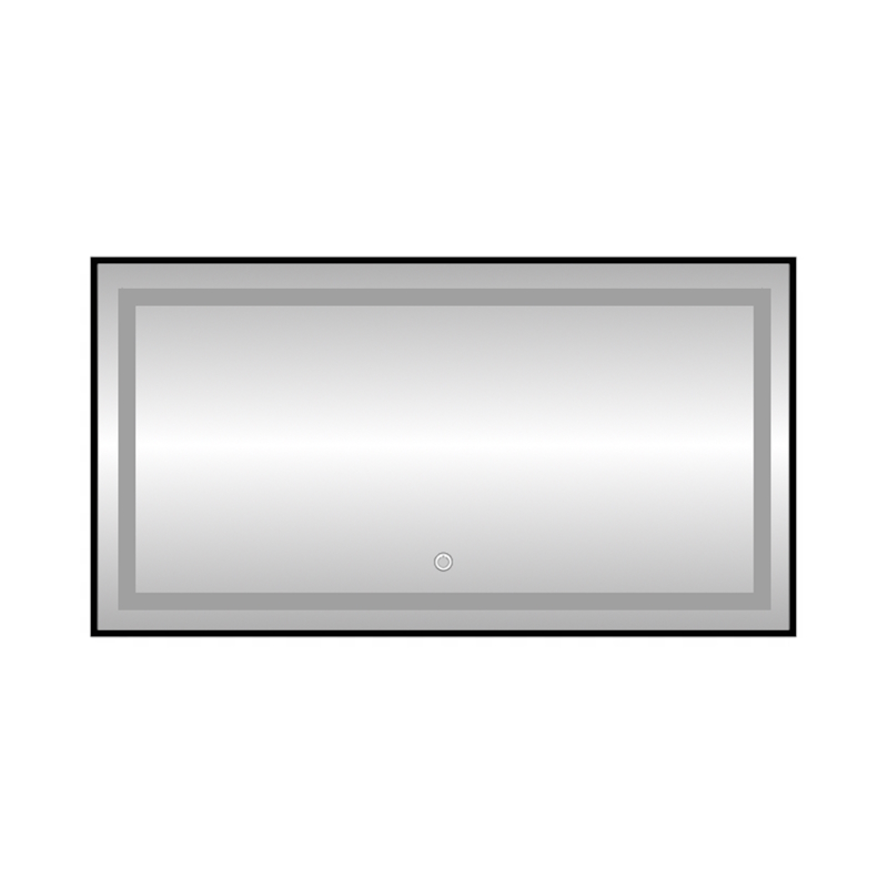 Зеркало с подсветкой LED Fixsen FX-2090B прямоугольное 90х70 см, черное