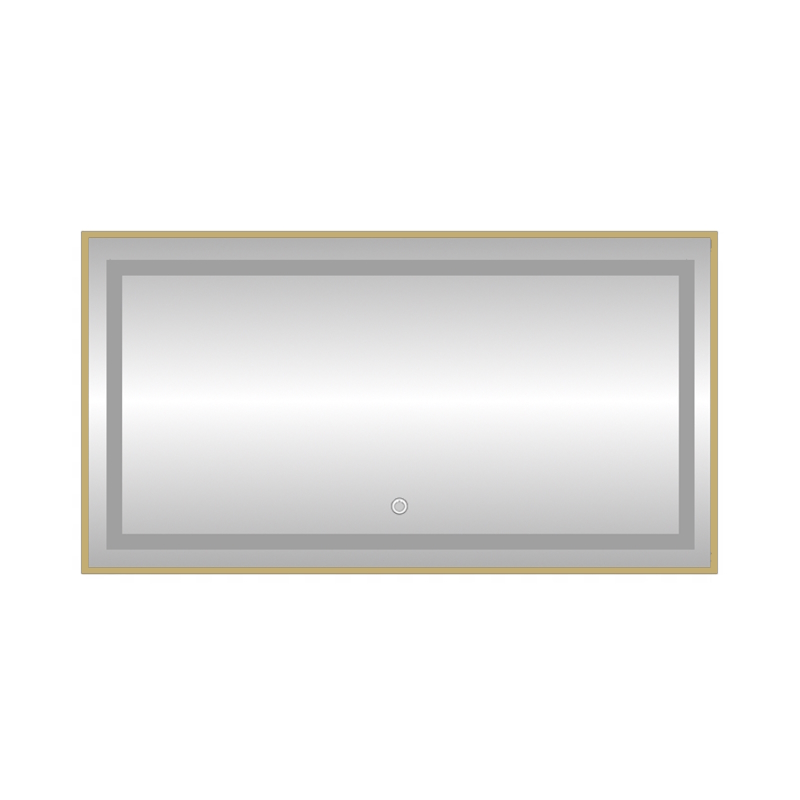 Зеркало с подсветкой LED Fixsen FX-2090G прямоугольное 90х70 см, золотой сатин