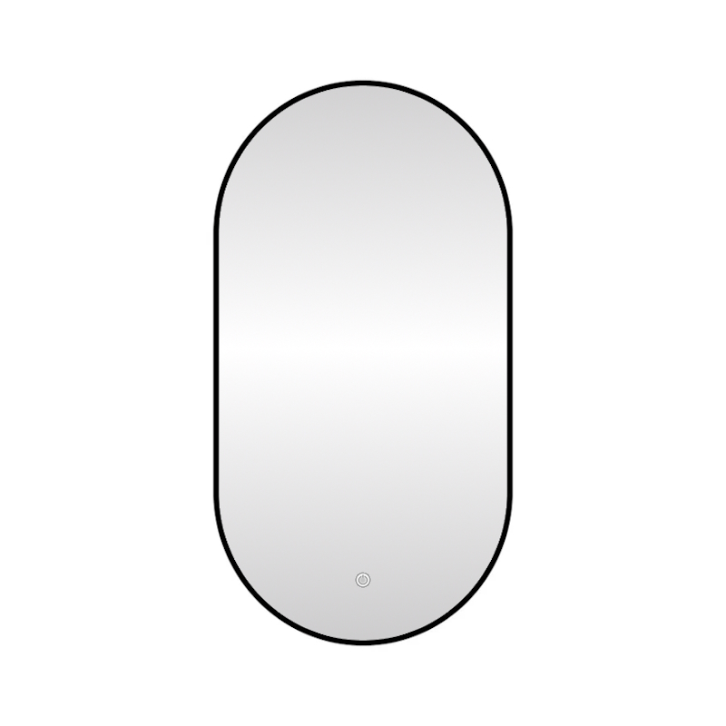 Зеркало с подсветкой LED Fixsen FX-3100B овальное 50х100 см, черное