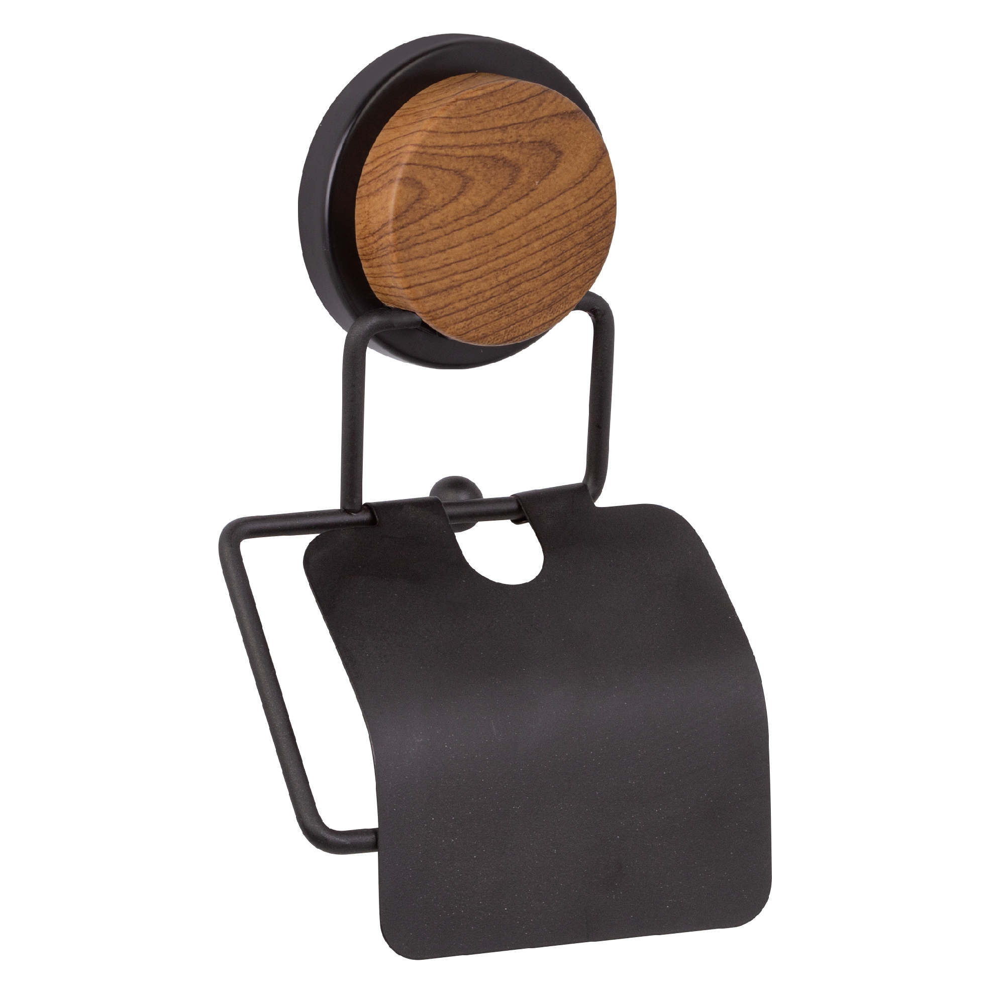 Держатель для туалетной бумаги FIXSEN MAGIC WOOD FX-46010, черный/коричневый