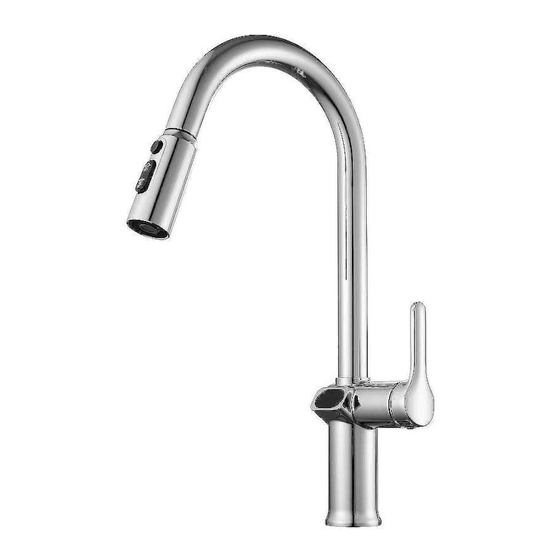 Смеситель для кухни с выдвижным изливом и дисплеем Esko Kitchen K15 LED, хром
