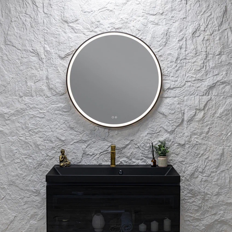 Зеркало Silver Mirrors Делуна/Deluna D800 2.2 (TX, алюм. профиль, цвет черный, подогрев, сенсорный выключатель)
