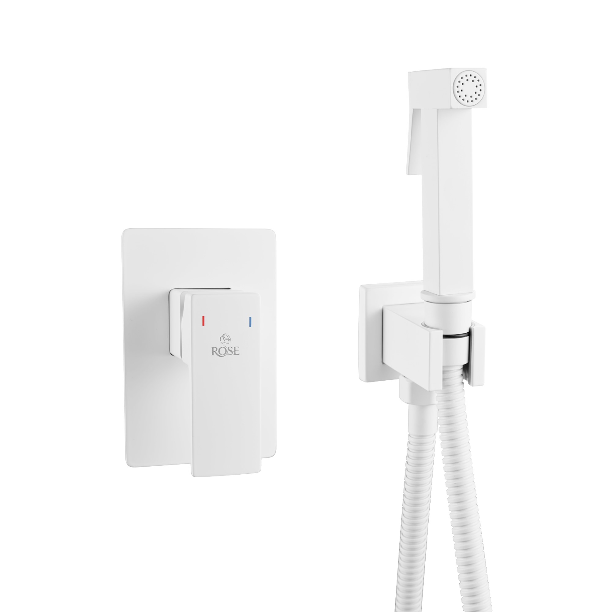 Гигиенический душ со смесителем Rose R2805C, белый