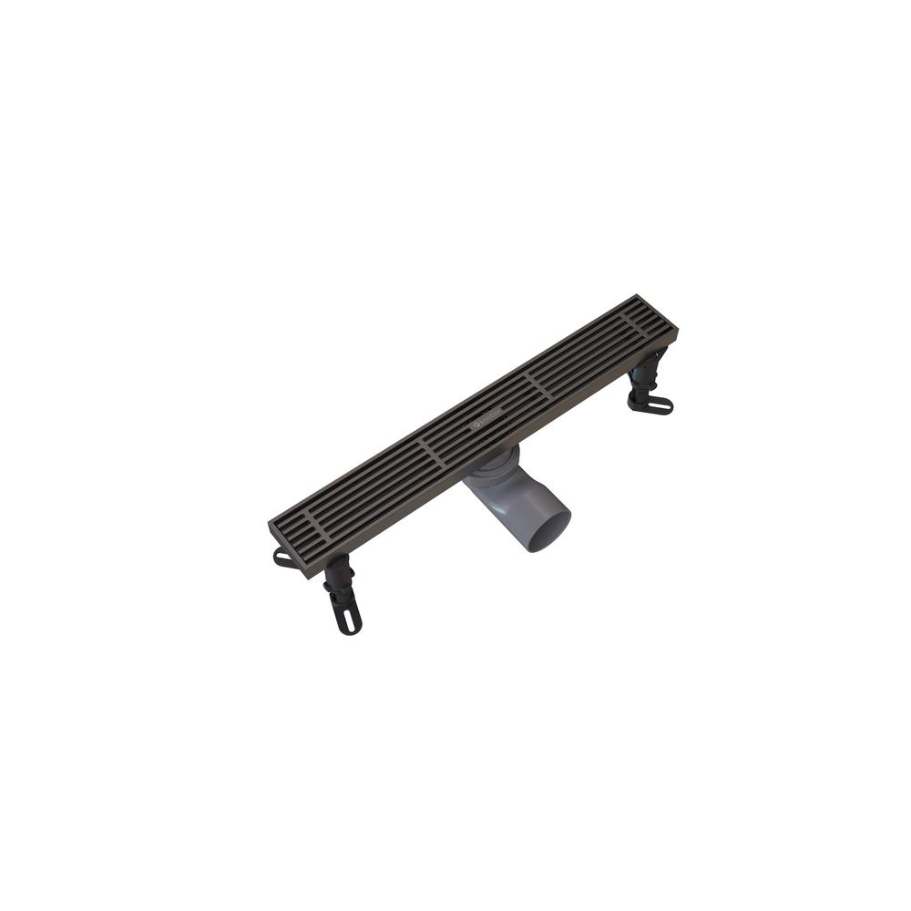 Душевой трап линейный Knotlor SDRW0400LGM, вороненая сталь