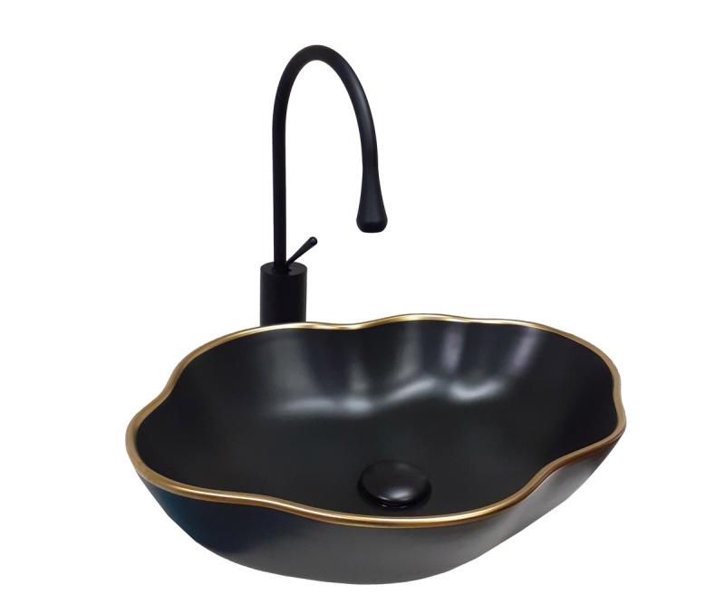 Комплект Bronze de Luxe: раковина Black Orchid 1395 со смесителем SCANDI 9015B