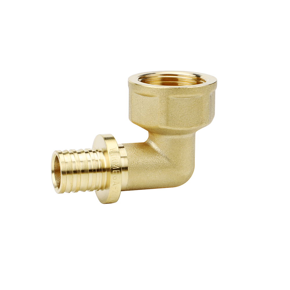 Угол латунный Varmega Slide-fit с внутренней резьбой, 20×1/2", в упаковке 5