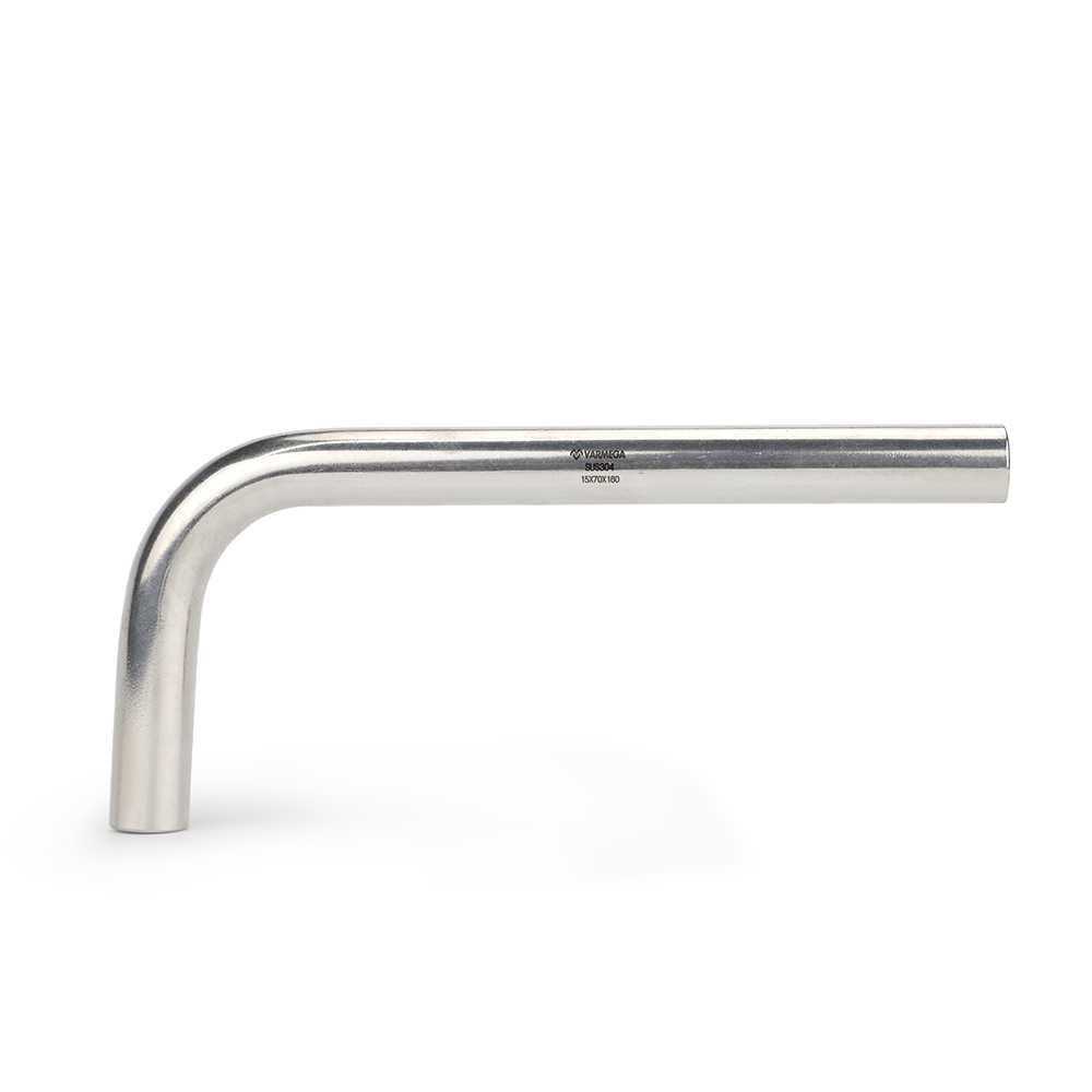 Отвод 90° безраструбный Varmega Inox Press VM733150070, 15a×70×160 мм