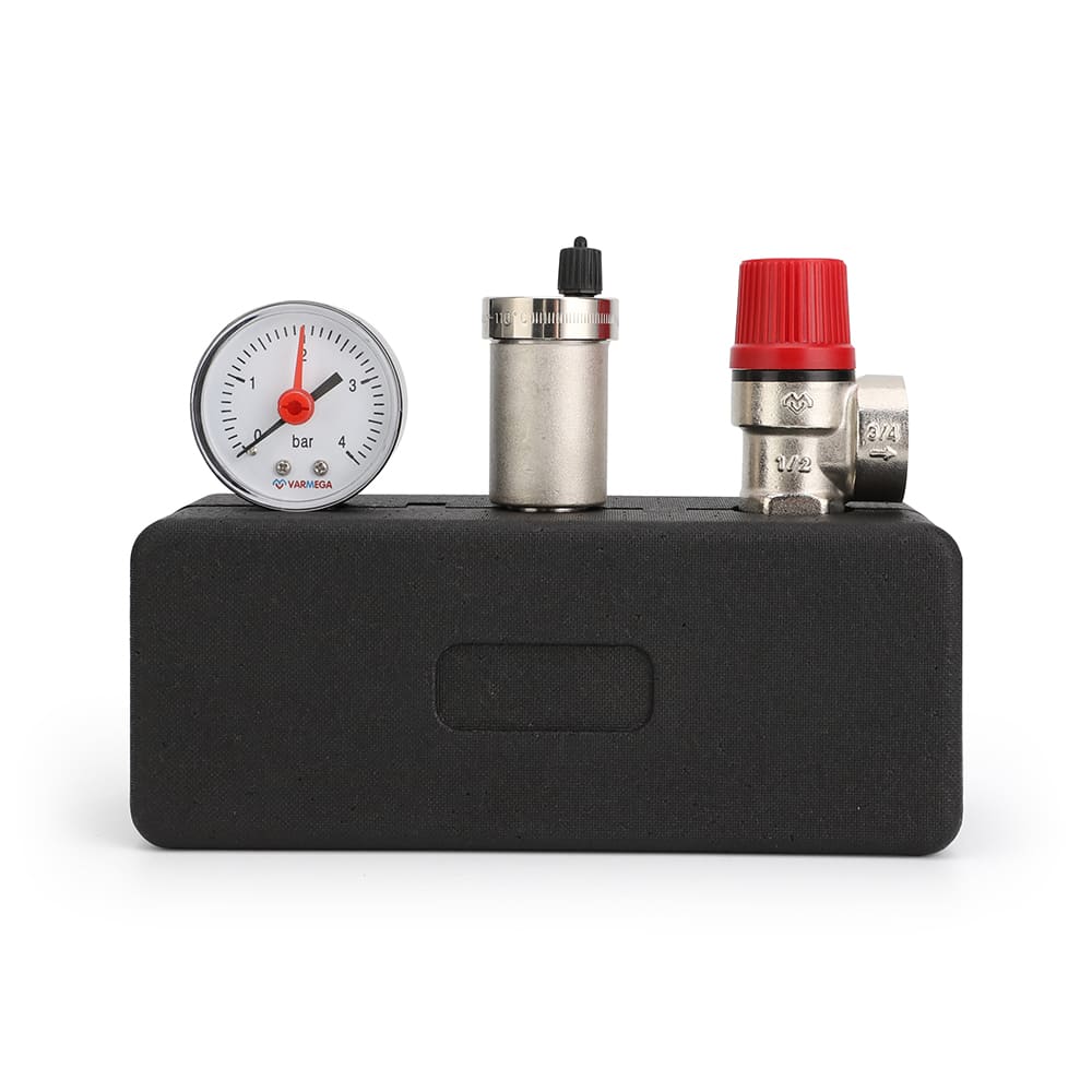 Группа безопасности котла Varmega VMSG05-M306030, 1", 3 бар, сталь, до 50 кВт, с термоизоляцией