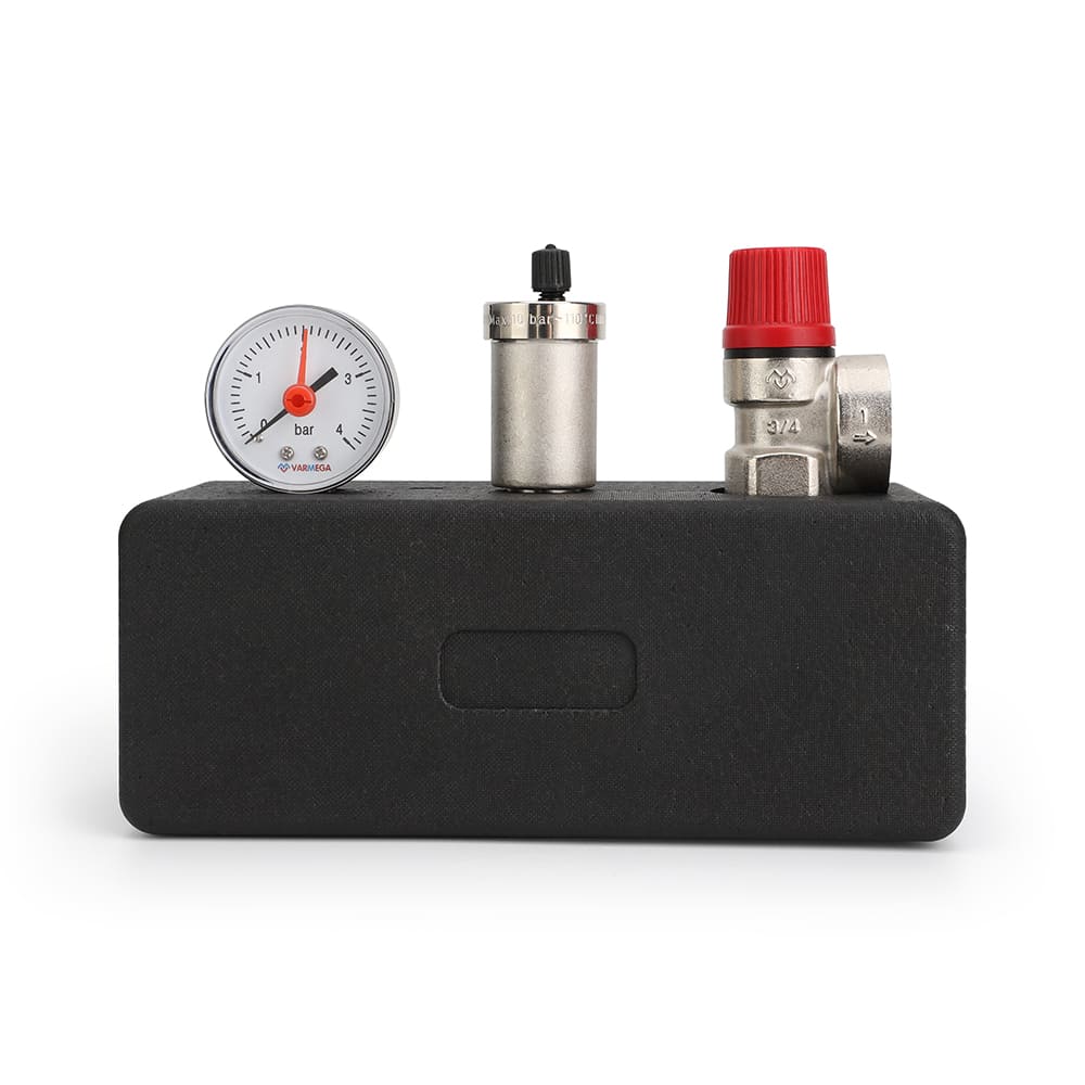 Группа безопасности котла Varmega VMSG06-M306030, 1", 3 бар, сталь, до 100 кВт, с термоизоляцией