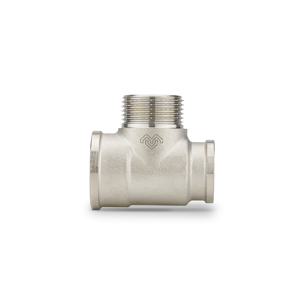 Тройник переходной с внутренней и наружной резьбой Varmega ВР-НР-ВР 3/4"x3/4"x1/2", VMTF16-N050504, никелированный