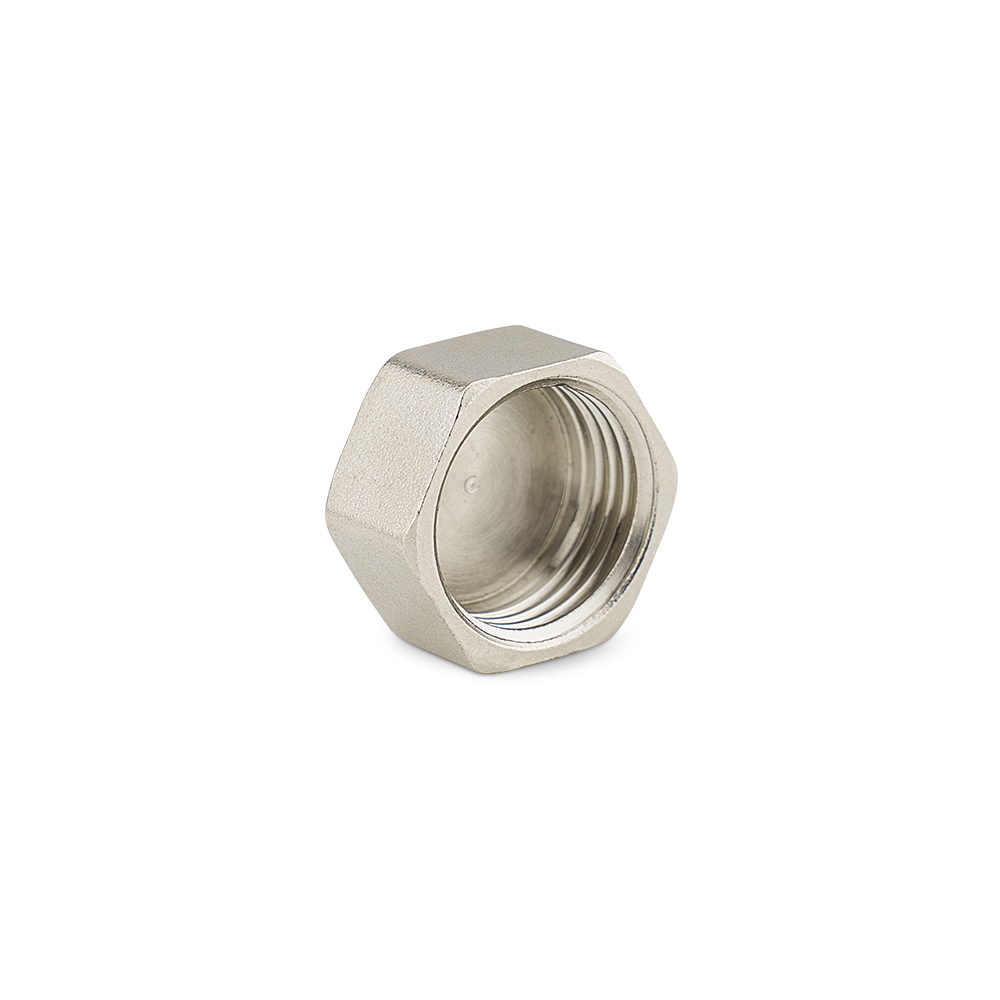 Заглушка с внутренней резьбой Varmega ВР 1 1/2", VMTF35-N000008, никелированная