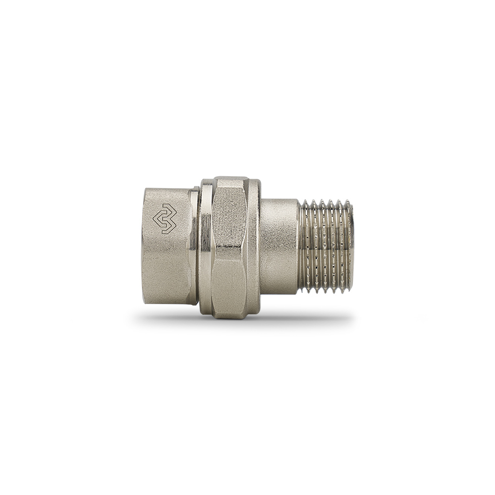 Прямое разъемное соединение Varmega ВР-НР 2", VMTF51-N000909, с плоским уплотнением, никелированное