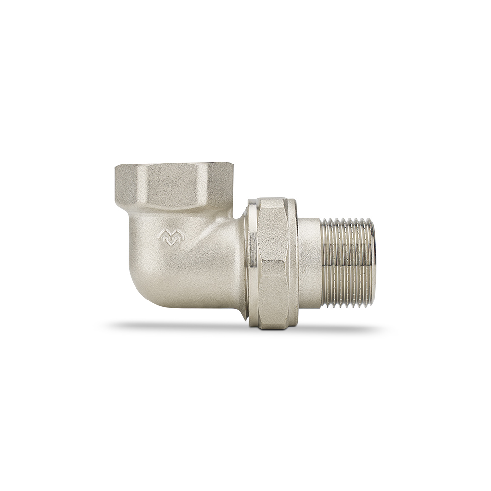 Угловое разъемное соединение Varmega ВР-НР 1/2", VMTF52-N000404, с уплотнением o-ring, никелированное