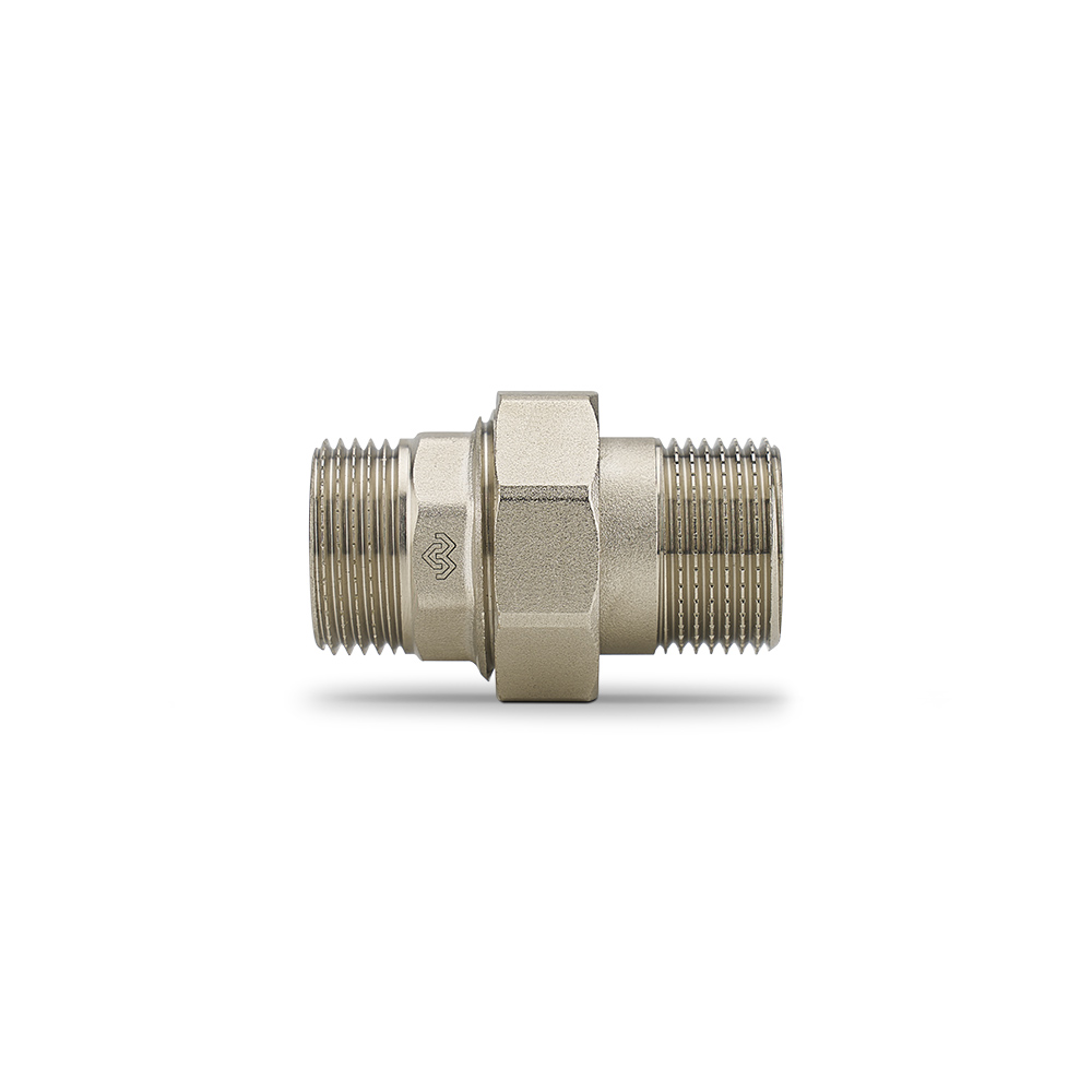 Прямое разъемное соединение Varmega НР-НР 3/4", VMTF56-N000505, с уплотнением o-ring, никелированное